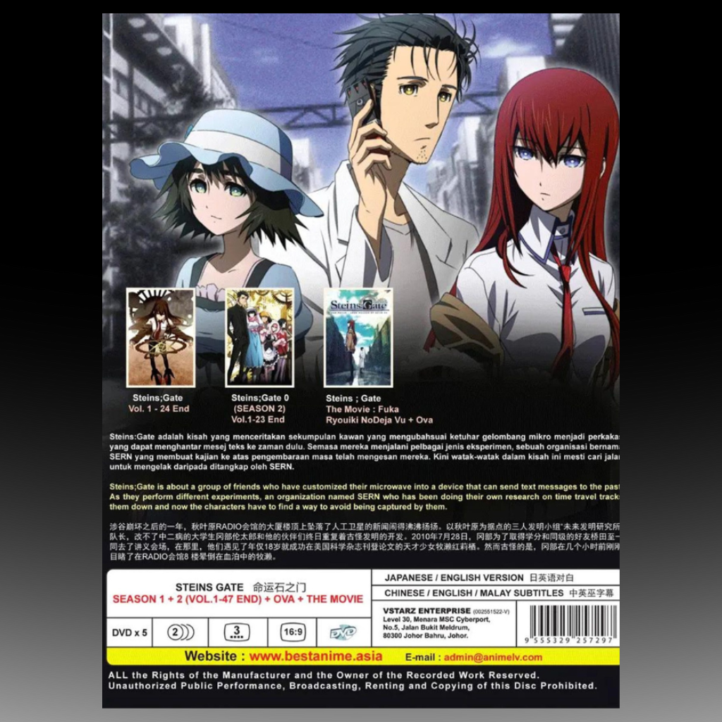 Steins;Gate Season 1+2(Volume 1-47 End + Movie + OVA) Complete Series English Dubbed