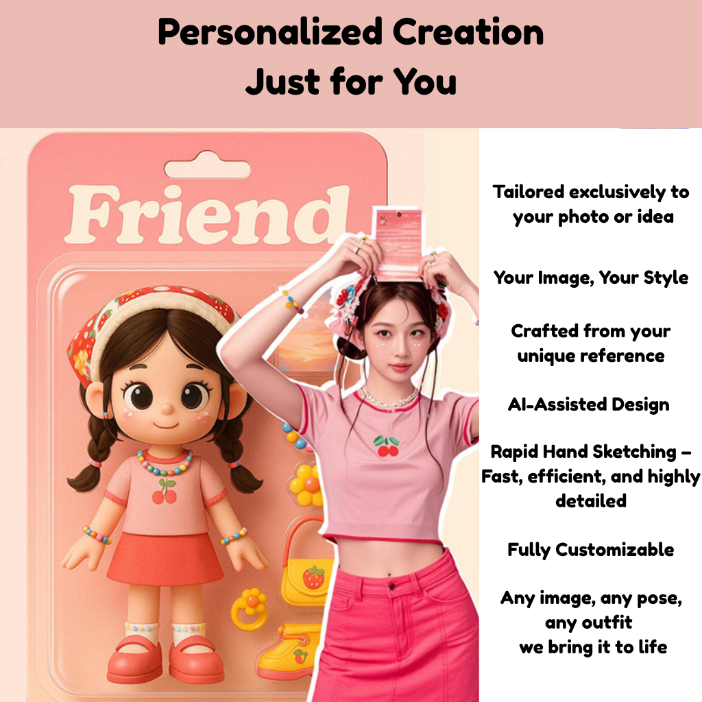 Custom Photo Handmade Blind Box Doll – Unique Birthday Gift for Boys & Girls 7CM