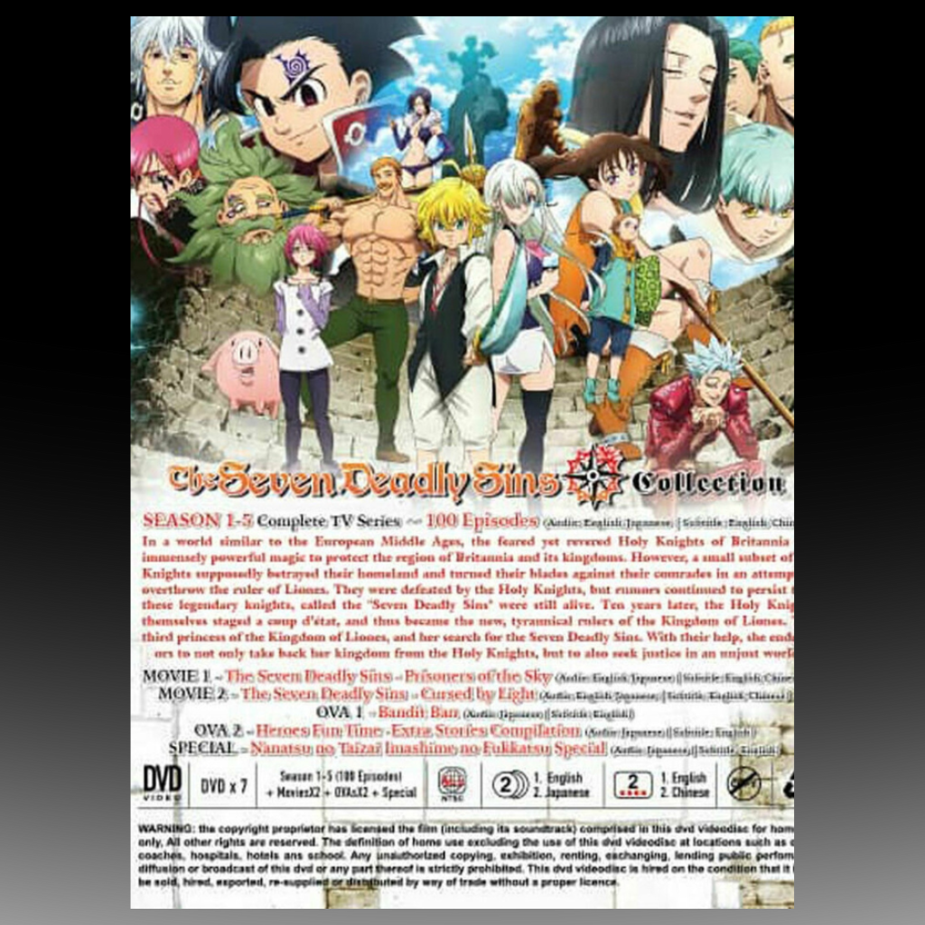 he Seven Deadly Sins Season 1-5 Vol.1-100 End + 2 Movies +2 OVA + Special All Region