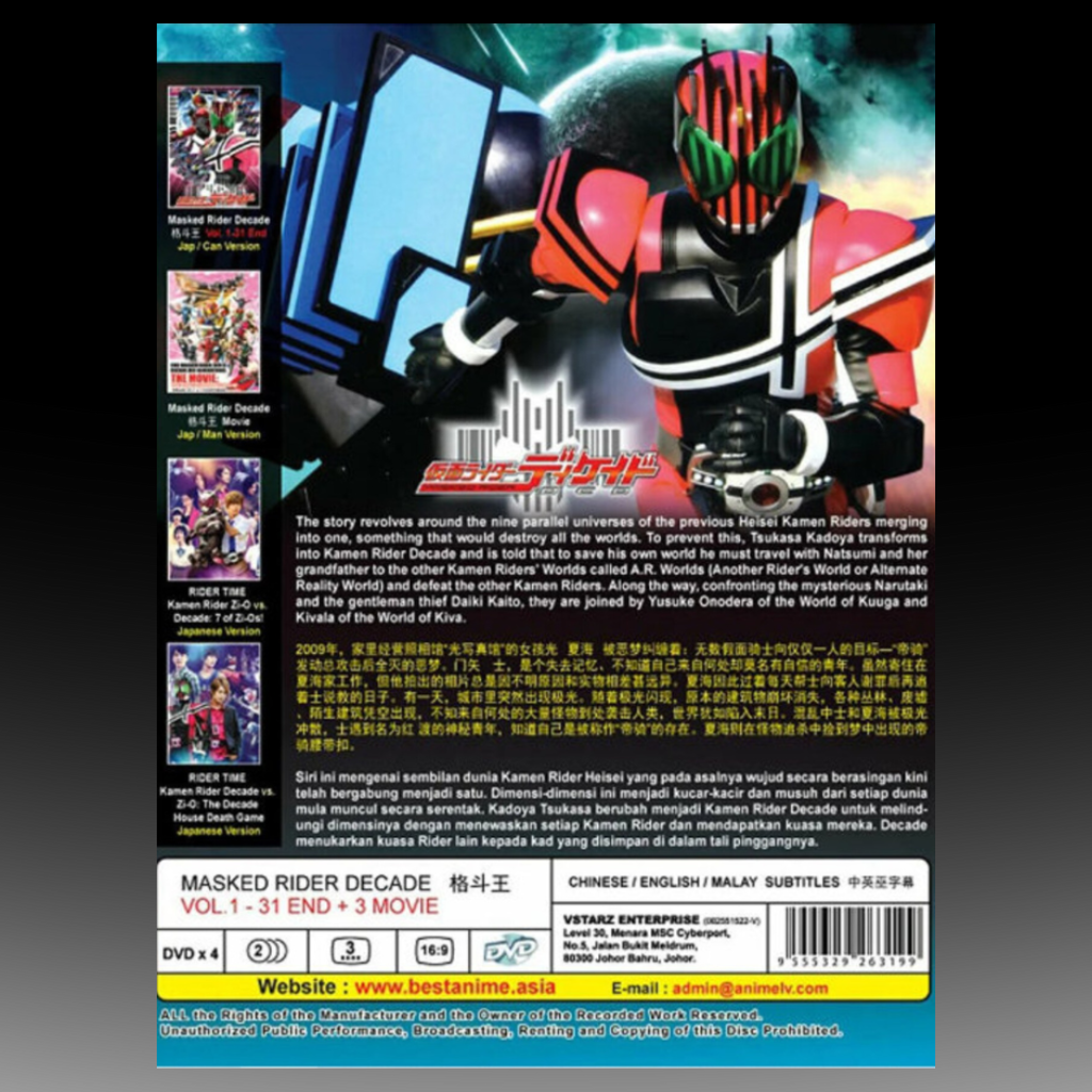 Masked Kamen Rider Decade (Volume 1 - 31 End) English Subtitle