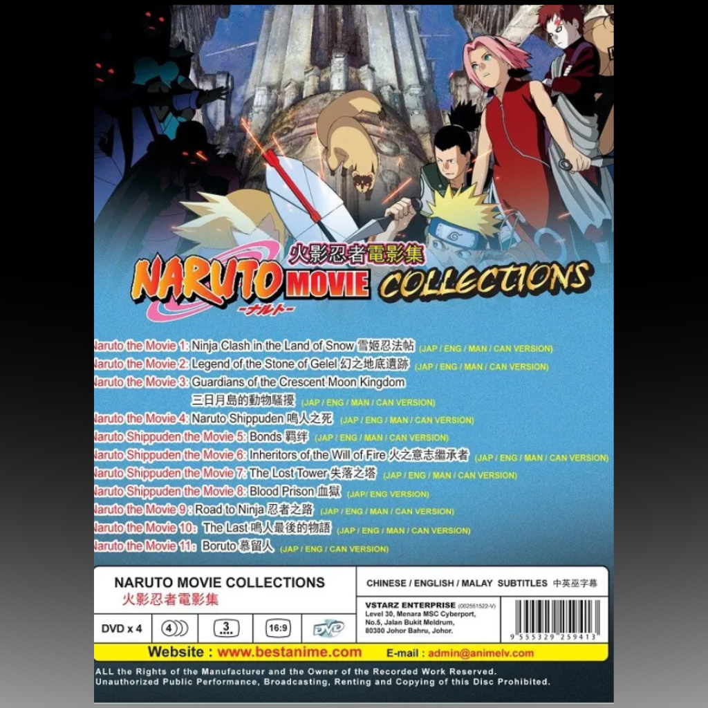 NARUTO The Movie Collection ( Movie 1-11 ) English Dubbed