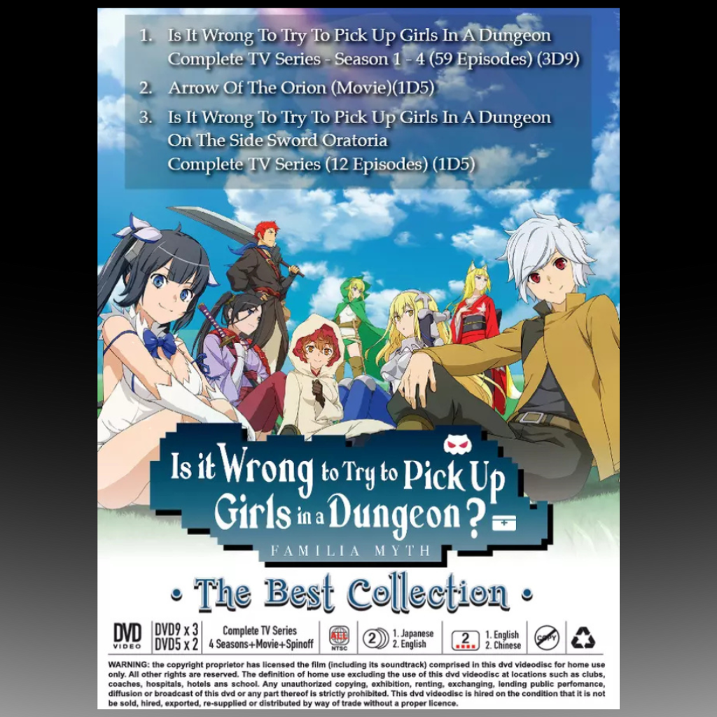 Is It Wrong To Try To Pick Up Girls In A Dungeon Season 1-4 + Movie
