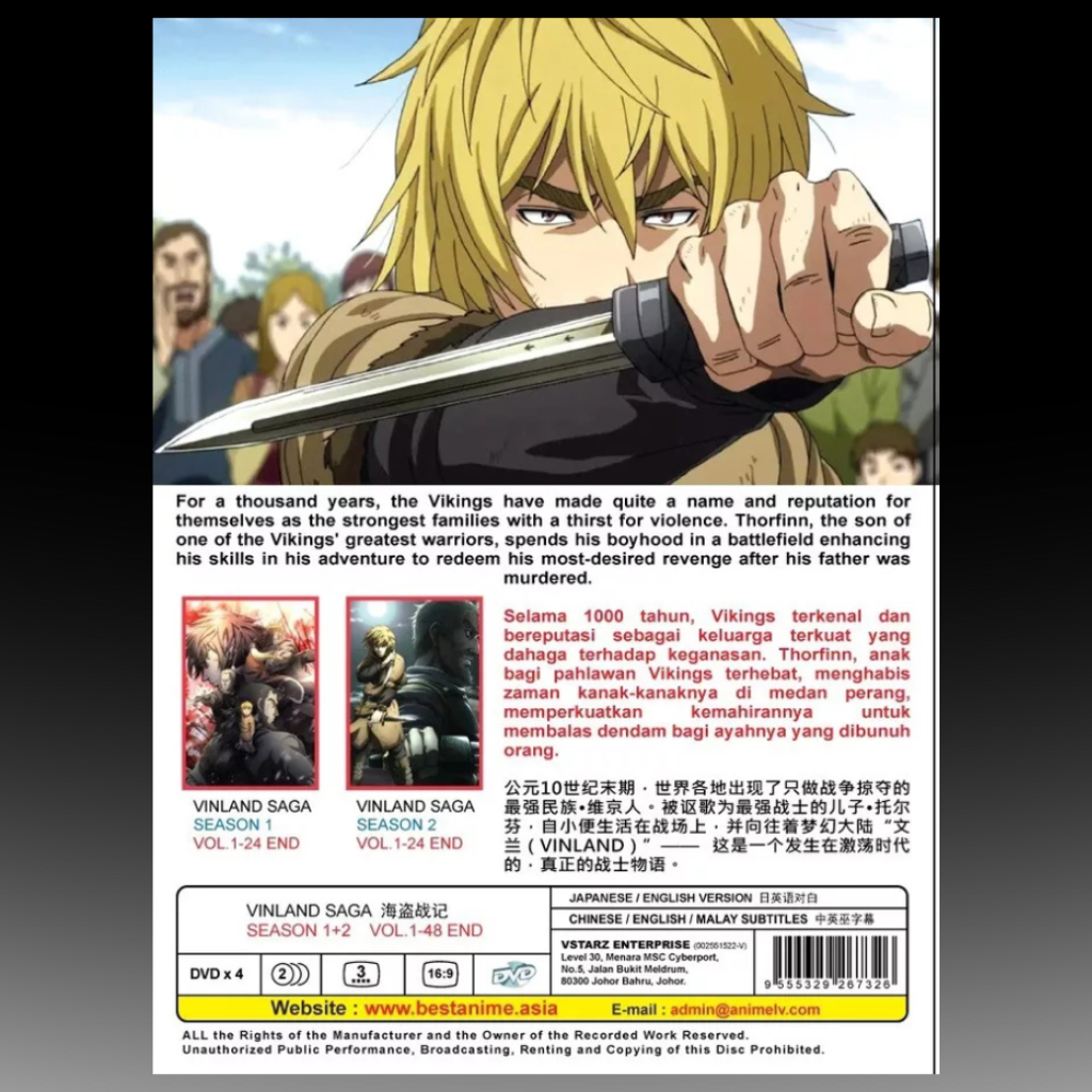 Vinland Saga Complete TV Series Season 1+2 Vol.1-48 End English Dubbed