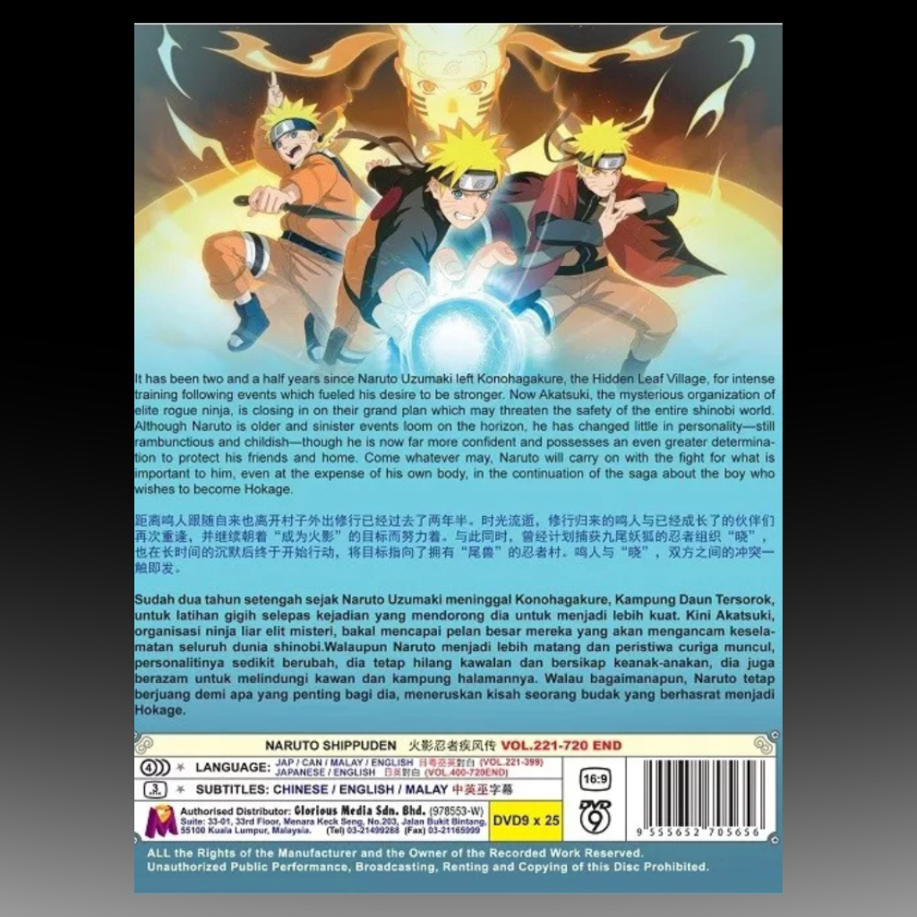 Naruto Shippuden (Vol. 221-720 End) TV Series English Dub
