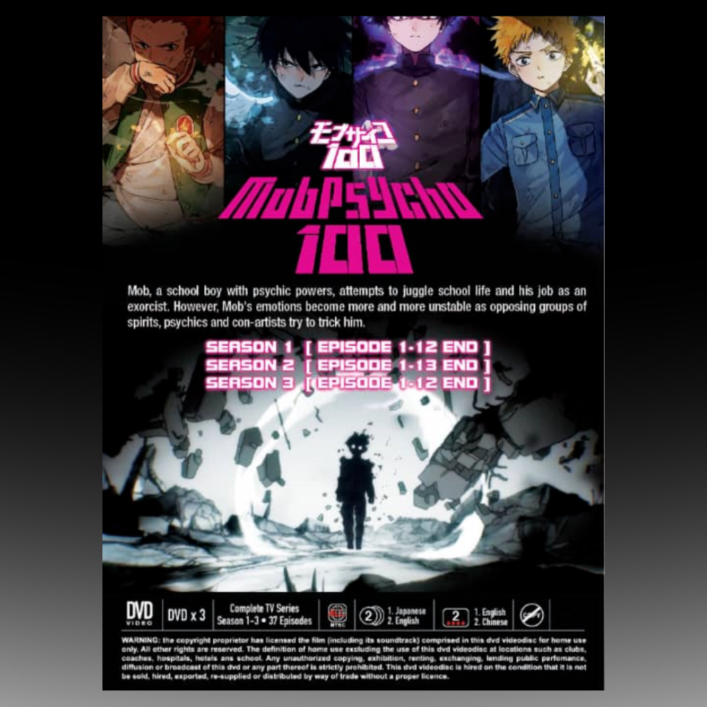 Mob Psycho 100 Season 1-3 Vol.1-37 END Complete Anime DVD English Dubbed
