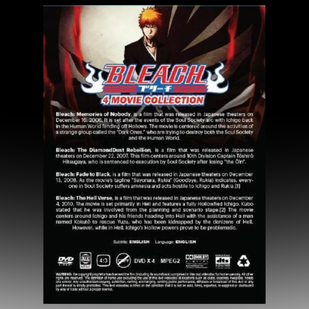BLEACH 4 Movies Complete Collection Set English Dub