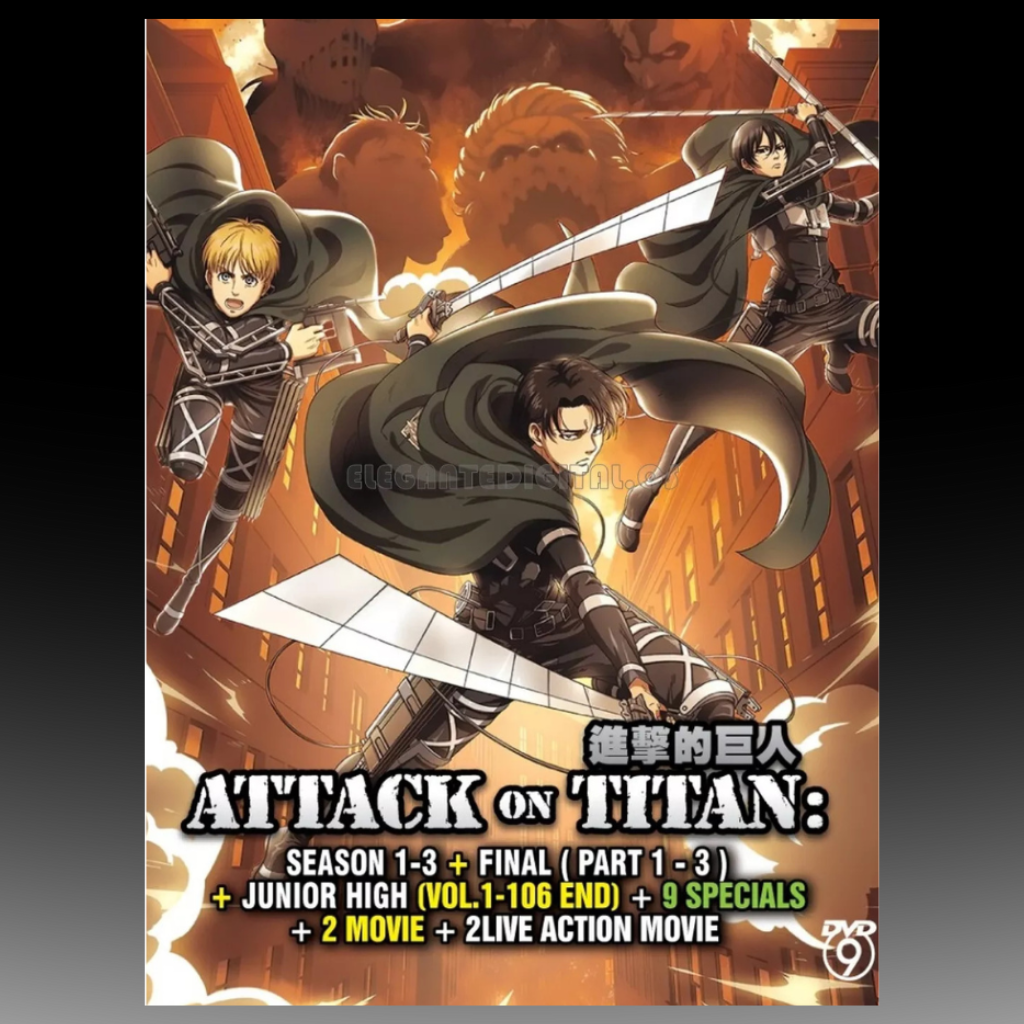 Attack On Titan Season 1-3+Final (1-3) +Junior High(1-106End)+9 SP+4 Movies