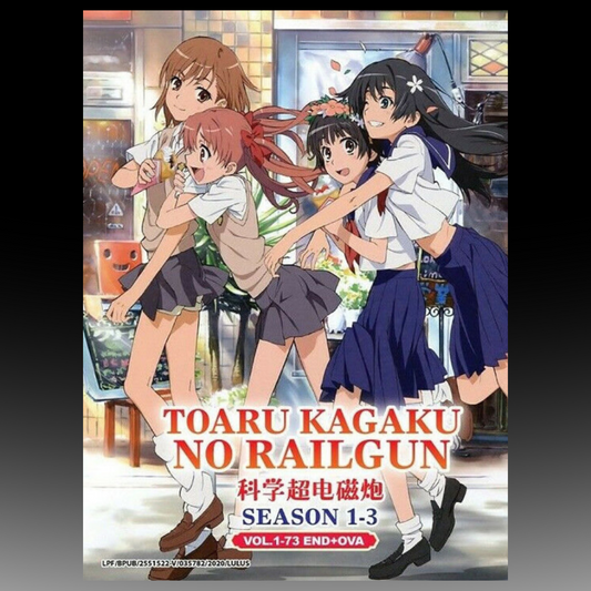Toaru Kagaku No Railgun Season 1-3(1-73End+OVA) Complete Series DVD Boxset English Version