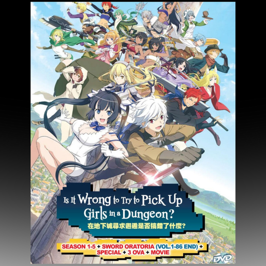 Is It Wrong To Try To Pick Up Girls In A Dungeon? Season 1-5 + Sword Oratoria Vol.1-86 End English Dubbed