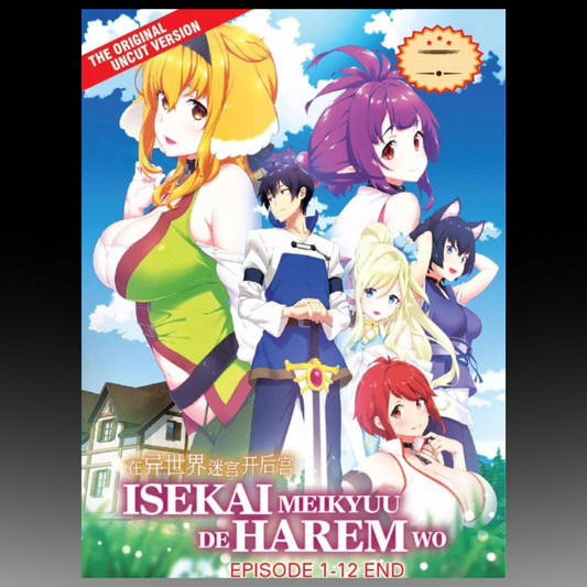 Isekai Meikyuu De Harem Wo Uncut Version (Volume 1-12End) Complete Box Set English Subtitle