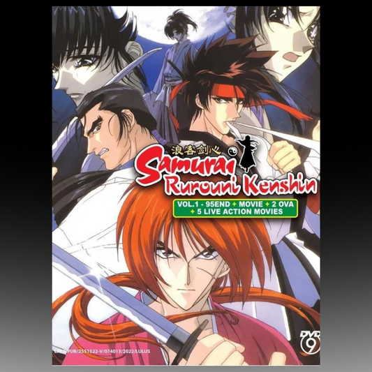 Samurai Rurouni Kenshin COMPLETE Series + Movies + 2 OVA + Live Action Movie