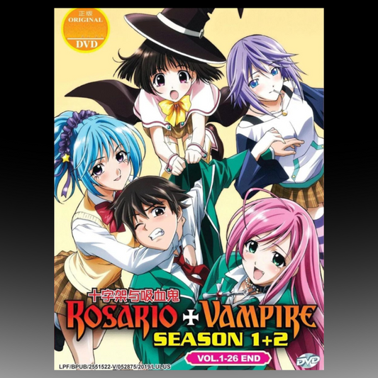 Rosario + Vampire Season 1+2 (1-26 End) Complete Series English Dubbed