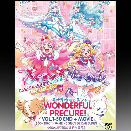 Wonderful Precure! Vol.1-50 End + Movie Dokodoki Game No Sekai De Daibouken! English Subtitle