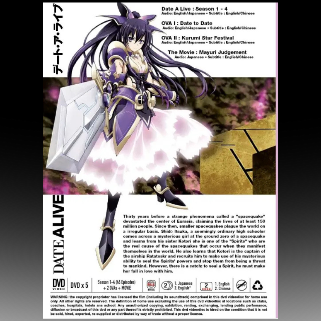 Date A Live Season 1~4 Complete Collection Anime DVD English Dub