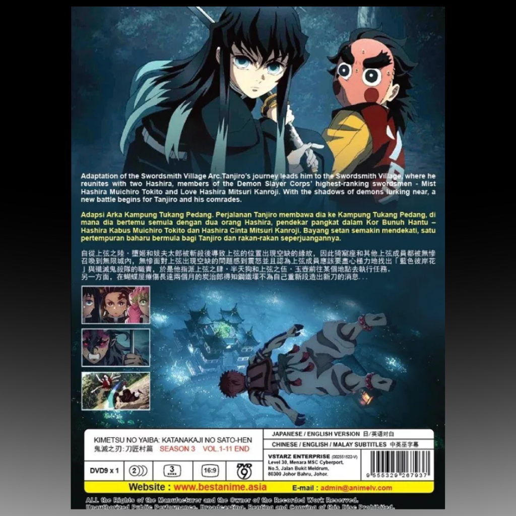 DVD Anime Kimetsu no Yaiba Season 3 Katanakaji No Sato-Hen (1-11 End) English