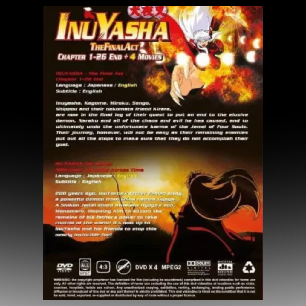 Inuyasha The Final Act + 4 Movies Complete Series Anime DVD English Sub