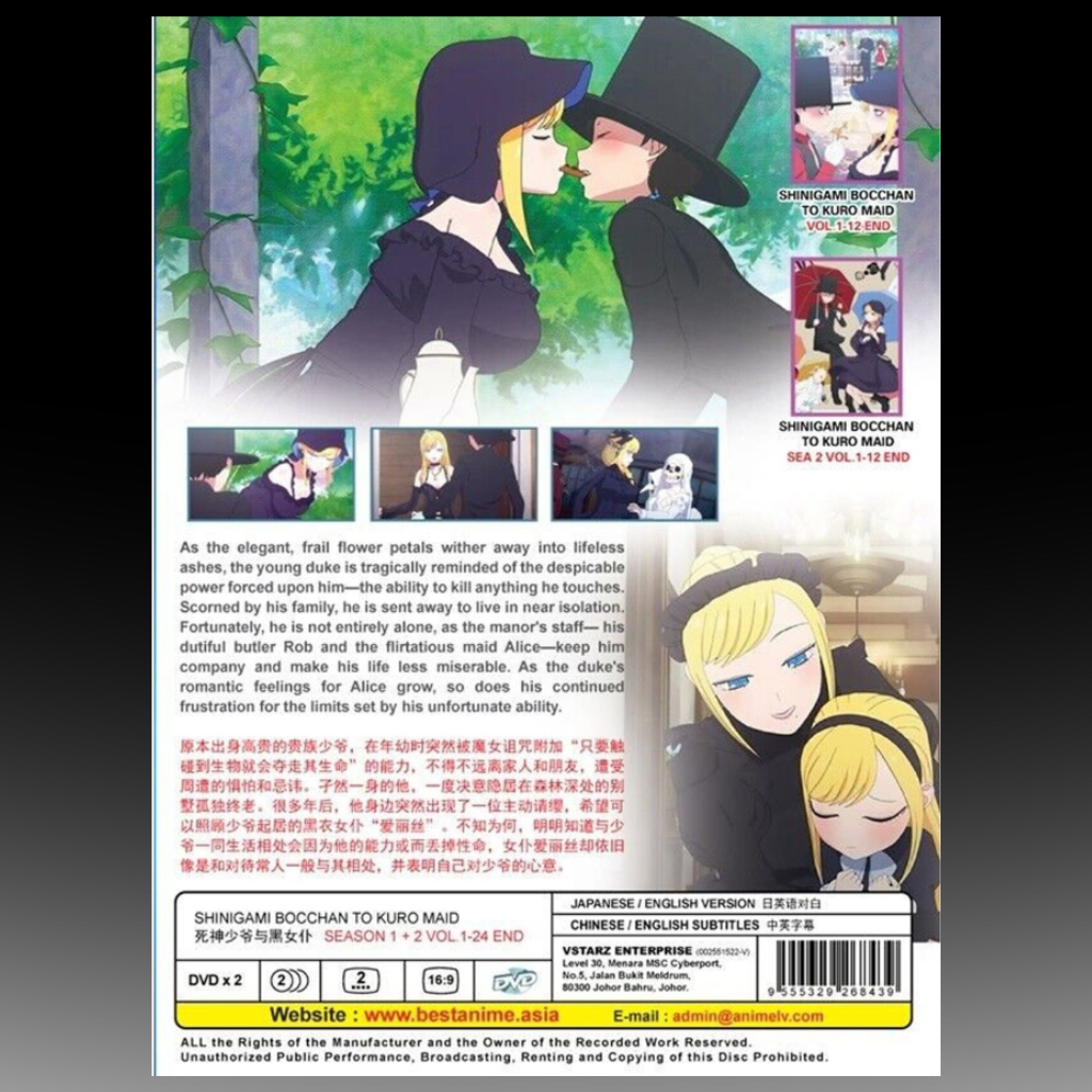 Shinigami Bocchan To Kuro Maid Season 1 + Season 2 Complete TV Series Volume 1-24 End