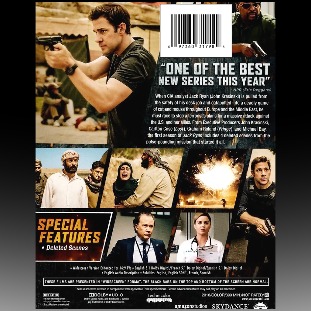 Tom Clancy’s Jack Ryan: Season 1 DVD – Complete Series, Region Free back cover