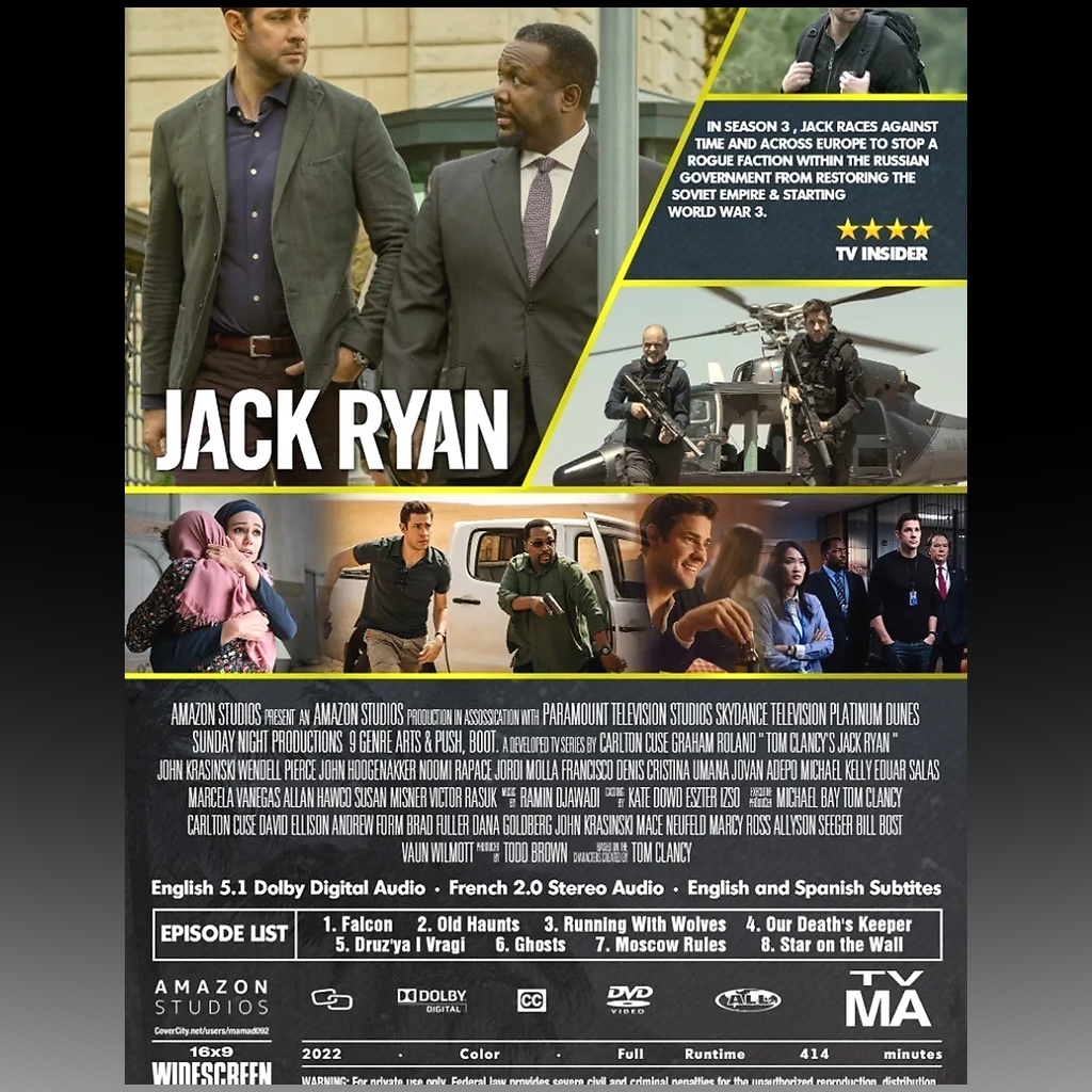 Tom Clancy’s Jack Ryan: Season 3 DVD – Complete Series, Region Free back cover