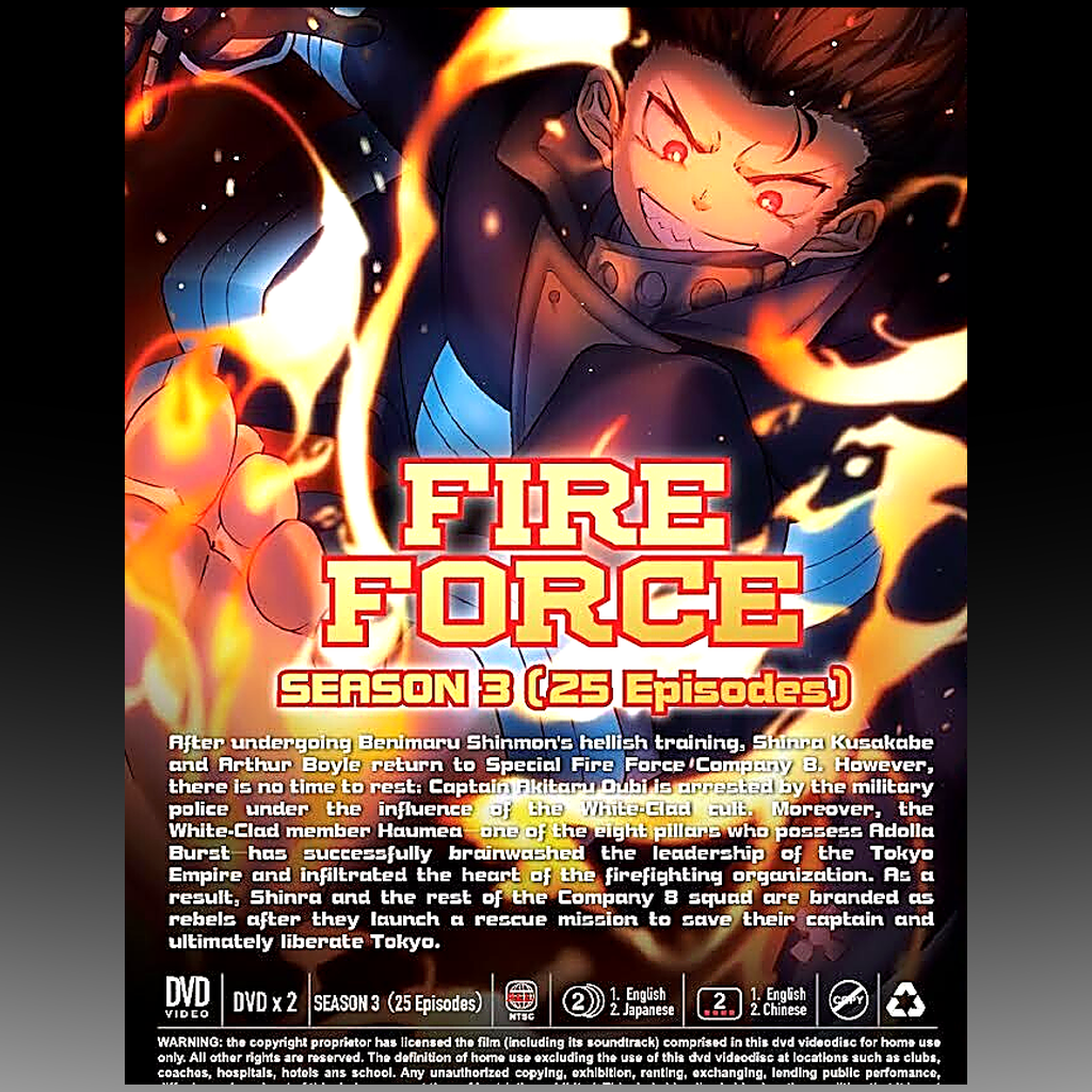 Fire Force Season 3 – Complete Series DVD back cover